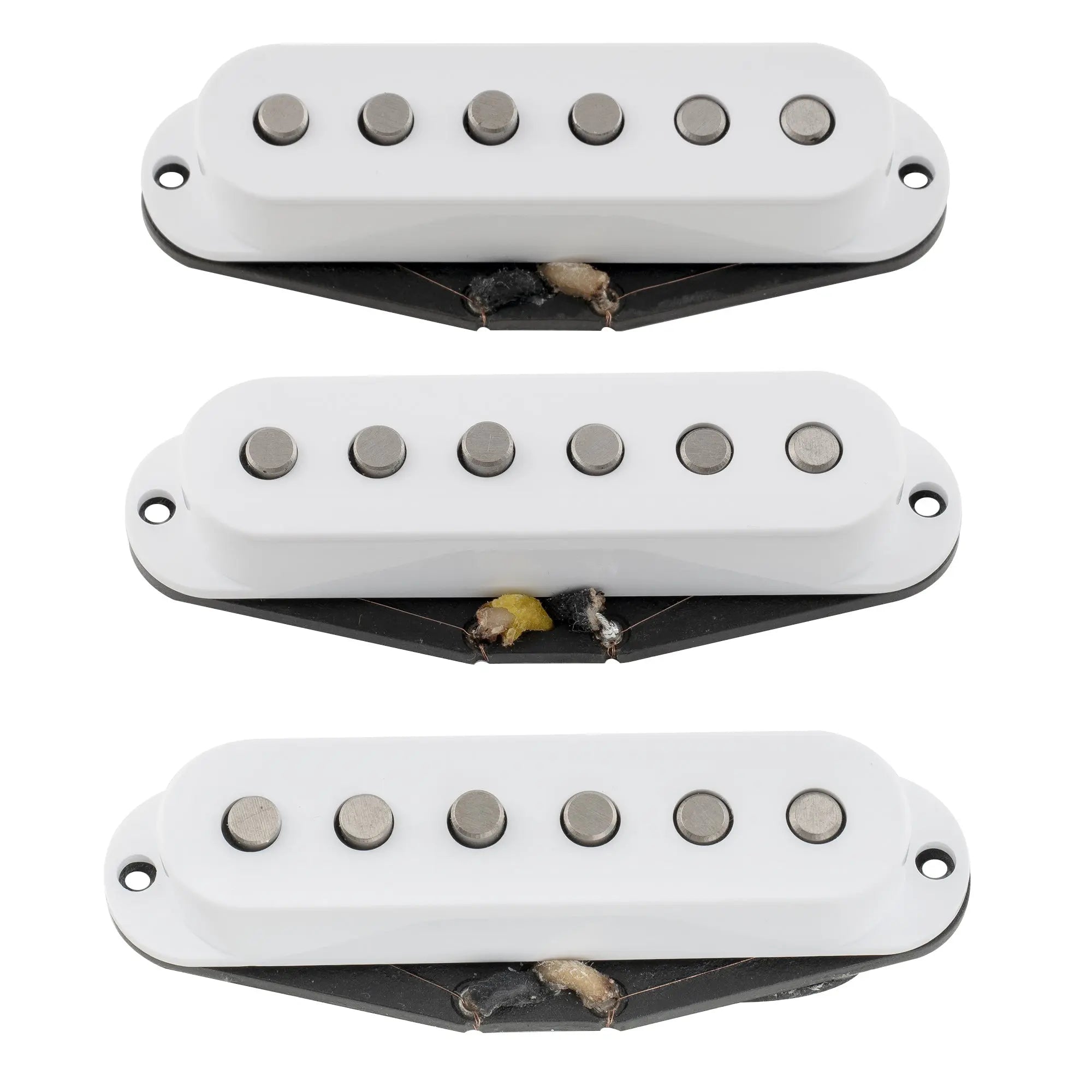 detail of the revival pickups rps1 vintage classic alnico 5 alnico 3 single coil neck middle bridge pickups set for strat style electric guitar mx2868wh