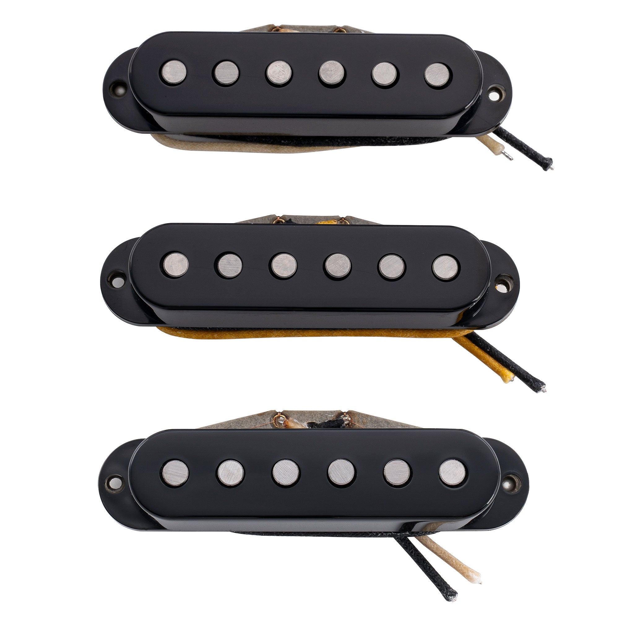 Ensemble de micros Revival Pickups RPS2 Grey Bottomed Blues style vintage Alnico 5, simple bobinage, manche et chevalet central, pour guitare électrique style Strat, blanc