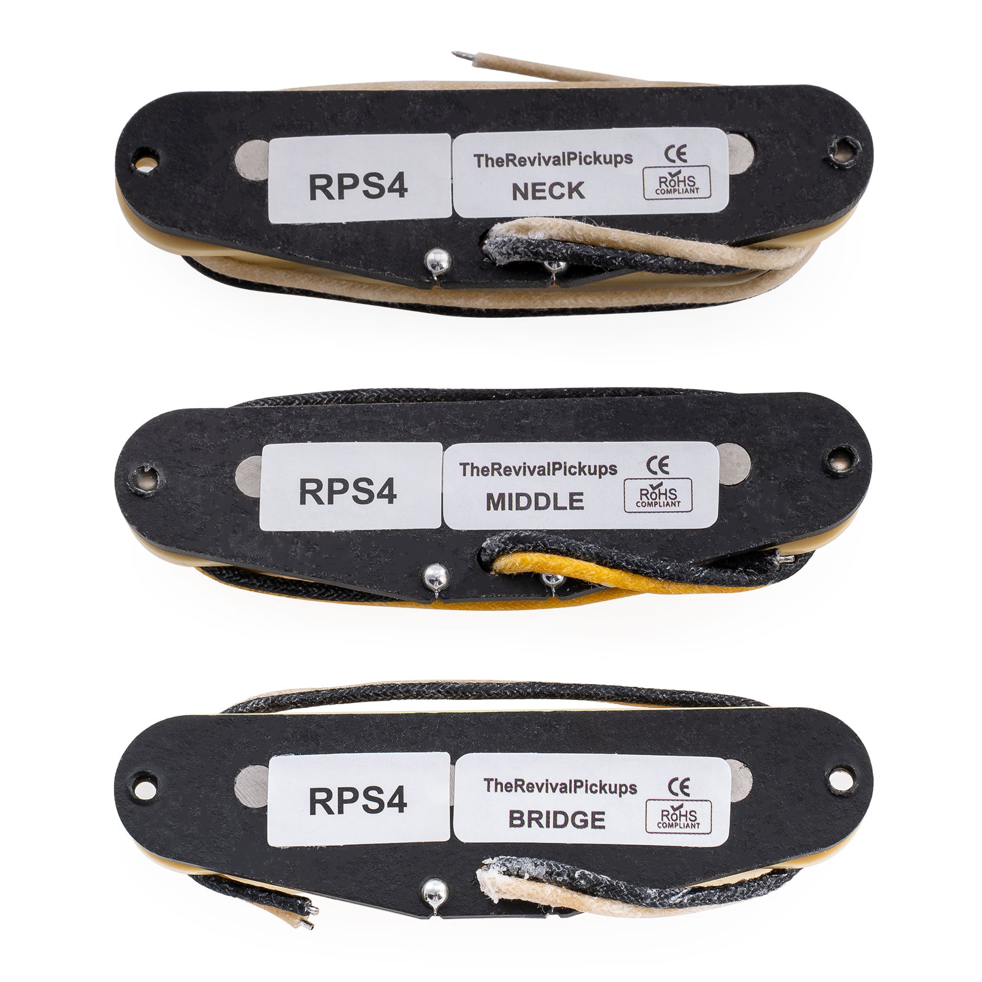 Ensemble de micros Revival Pickups RPS4 Pride & Joy SRV style vintage Alnico 5/Alnico 2 simple bobinage pour guitare électrique Strat, blanc