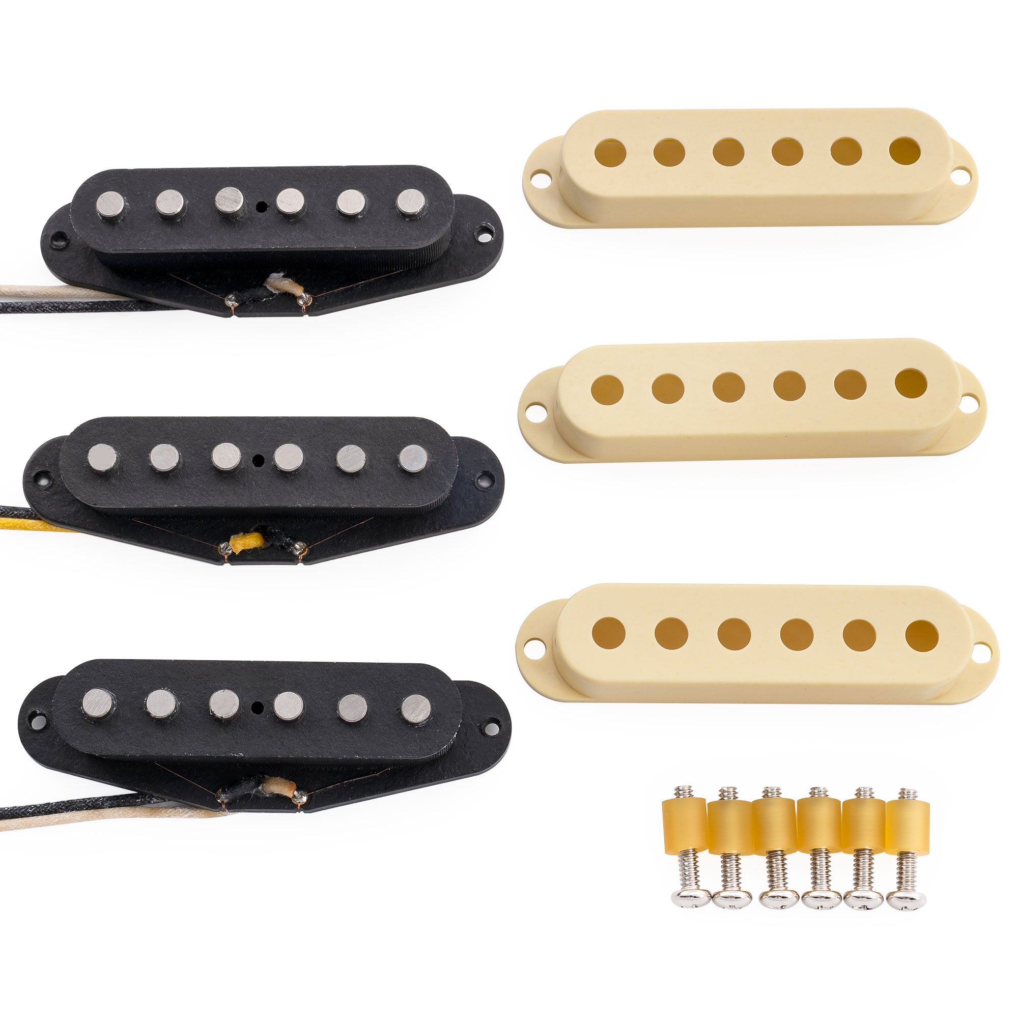 Ensemble de micros Revival Pickups RPS4 Pride & Joy SRV style vintage Alnico 5/Alnico 2 simple bobinage pour guitare électrique Strat, blanc