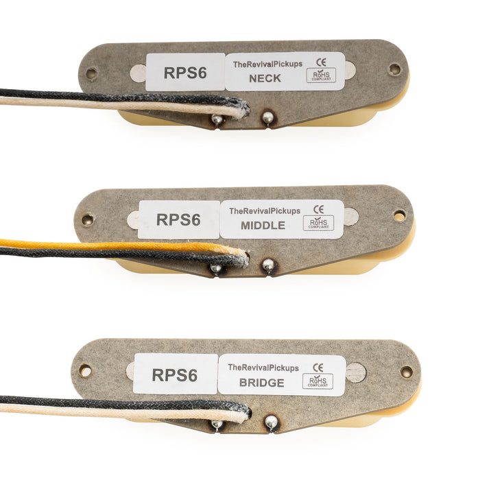 The Revival Pickups RPS6 ジミ・ヘンドリックス ヴィンテージスタイル アルニコ5 シングルコイル ネック・ミドル・ブリッジピックアップセット for Stratスタイルエレキギター