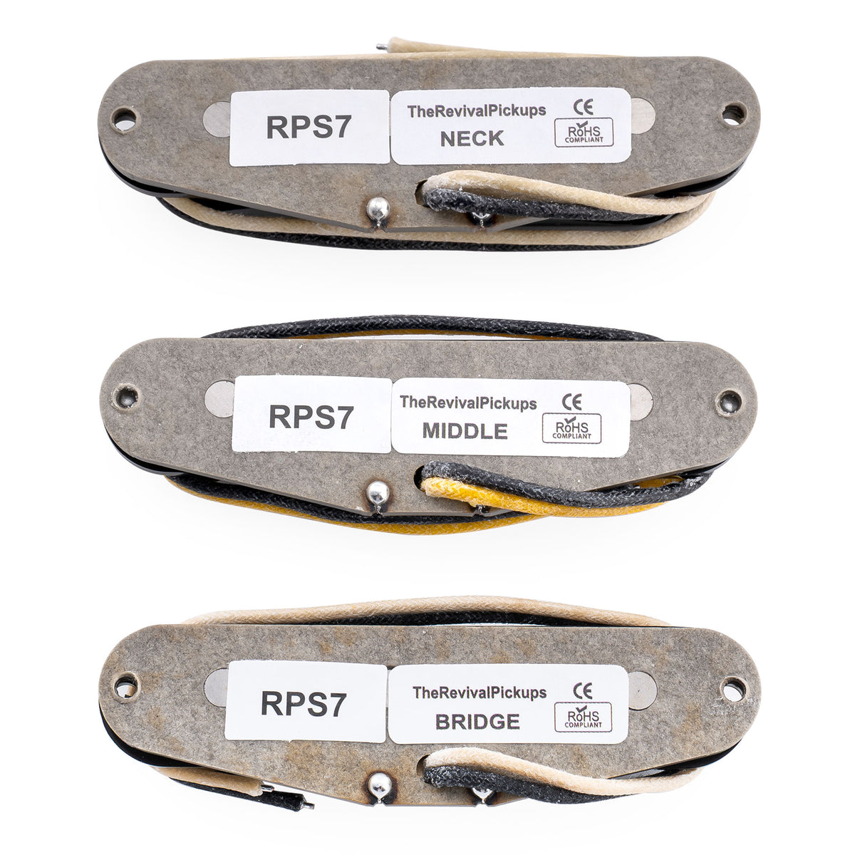 Ensemble de micros Revival Pickups RPS7 John Mayer style vintage Alnico 5/Alnico 3 simple bobinage pour guitare électrique Strat, blanc