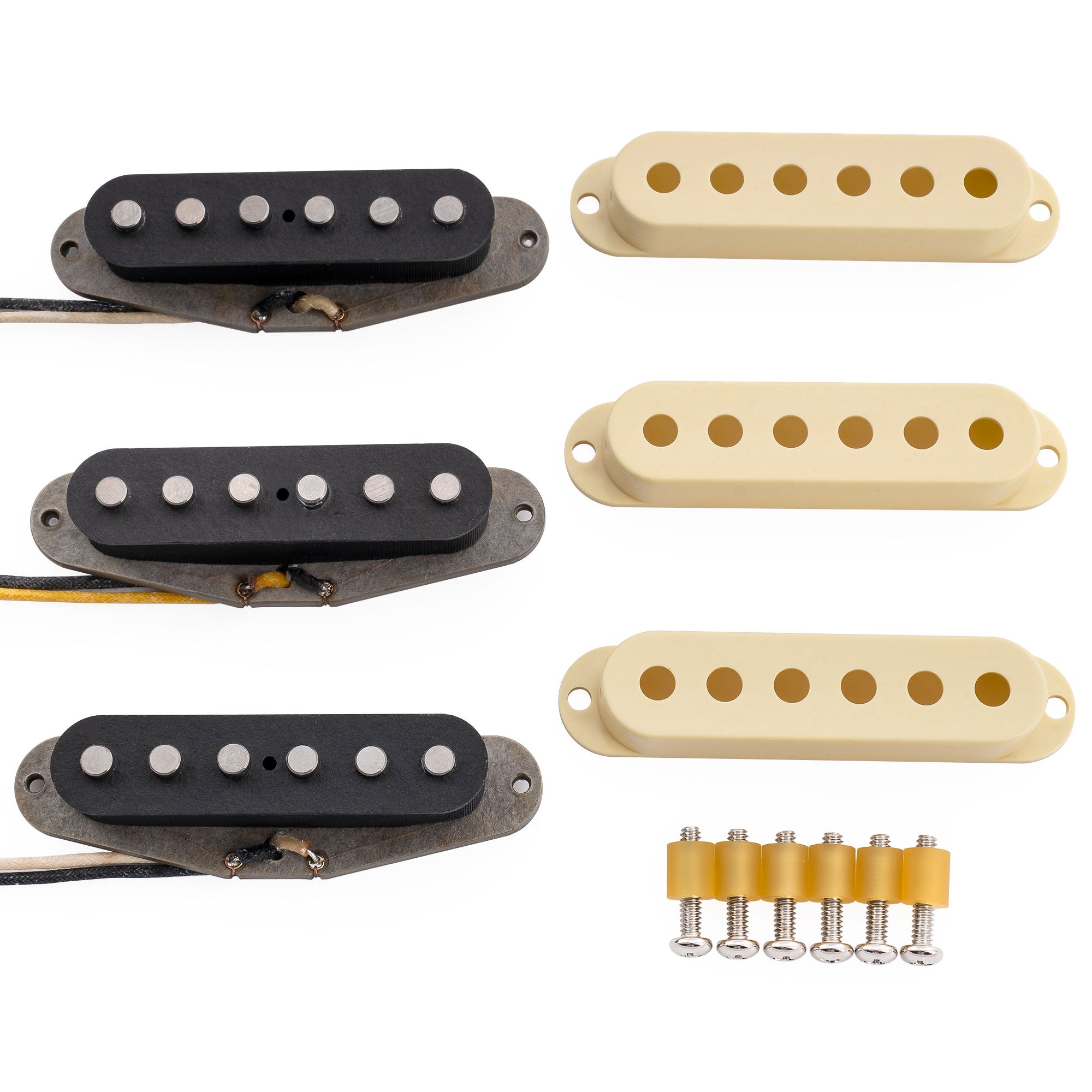 Ensemble de micros Revival Pickups RPS7 John Mayer style vintage Alnico 5/Alnico 3 simple bobinage pour guitare électrique Strat, blanc