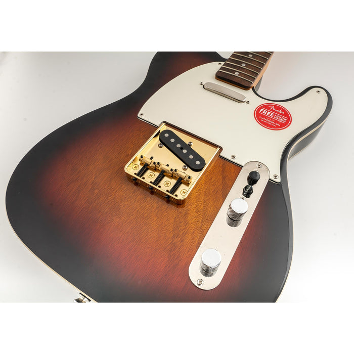 Musiclily Ultra 54mm (2-1/8 inch) String Spacing Full Solid Aluminum Plate with Brass Compensated 3-Saddle Vintage Tele Style Bridge