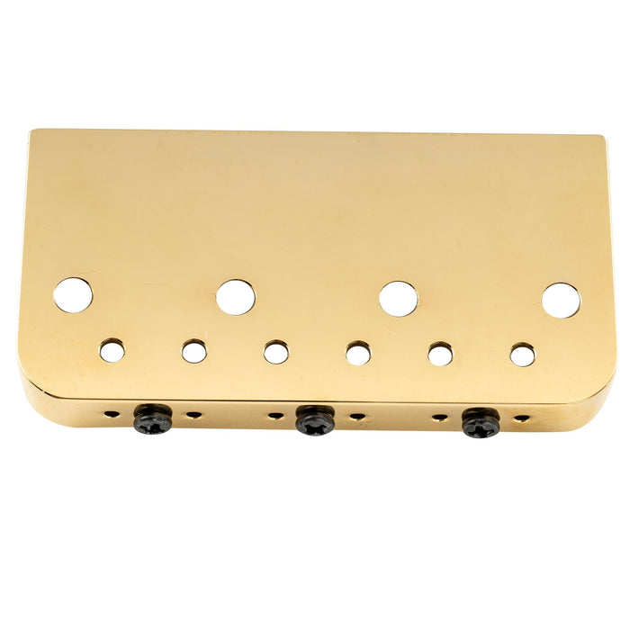 Musiclily Ultra 10.8mmピッチ ハーフカット アルミプレート 弦長補正 3連真鍮サドル ヴィンテージスタイル Teleテレエレキギター用 ブラック