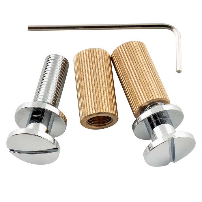 Musiclily Ultra 52mm (2-3/64 pollici) Spaziatura delle Corde in Ottone Massiccio con Intonazione Preimpostata Ponte e Tailpiece Avvolgente per Chitarra Elettrica USA