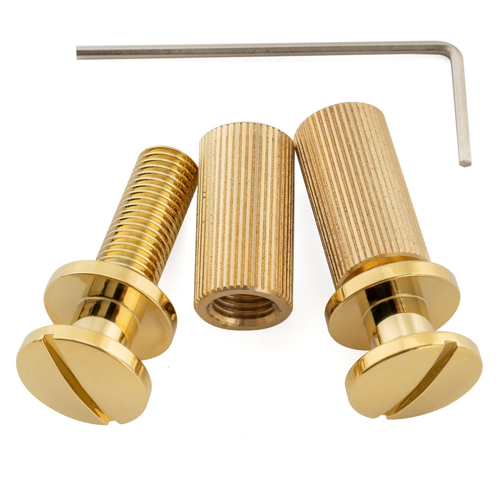 Musiclily Ultra 52mm (2-3/64 pollici) Spaziatura delle Corde in Ottone Massiccio con Intonazione Preimpostata Ponte e Tailpiece Avvolgente per Chitarra Elettrica USA