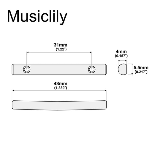 Dimensions of musiclily pro 48mm brass guitar string retainer bar string trees string guides for floyd rose double locking tremolo bridge system mx2928p