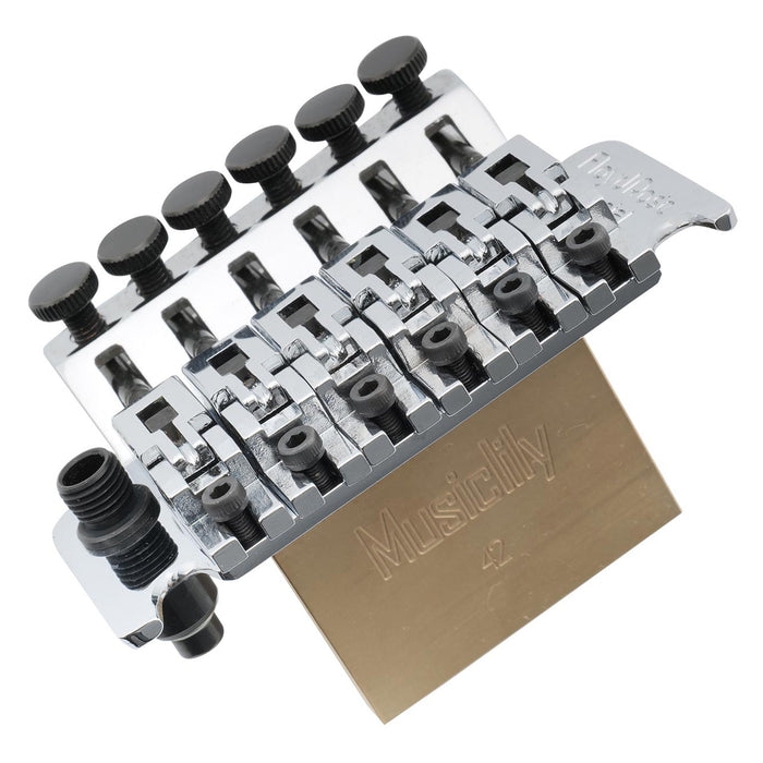 Usage show of musiclily ultra full solid brass steel block for electric guitar floyd rose locking tremolo bridge 32 34 37 42mm mx2945p