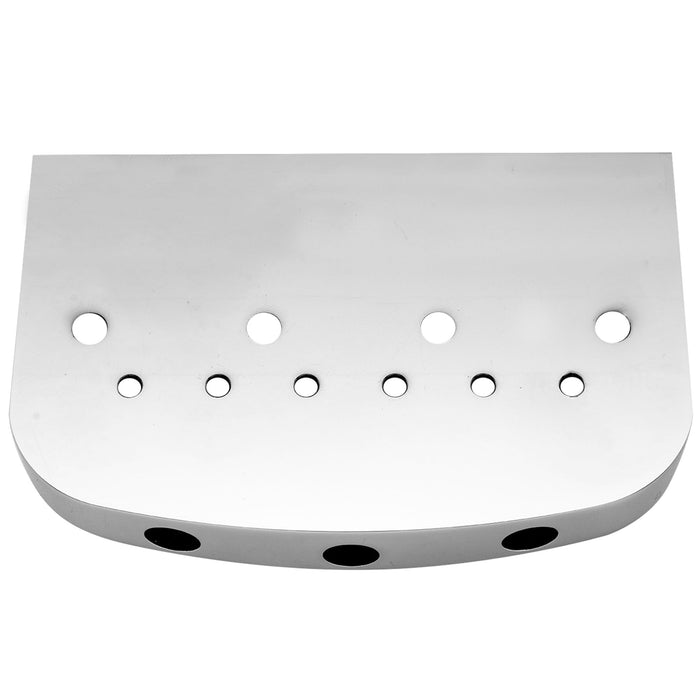 musiclily ultra half size string through body vintage tele style guitar bridge with solid aluminum alloy plate and brass 3 saddle mx2946p, chrome