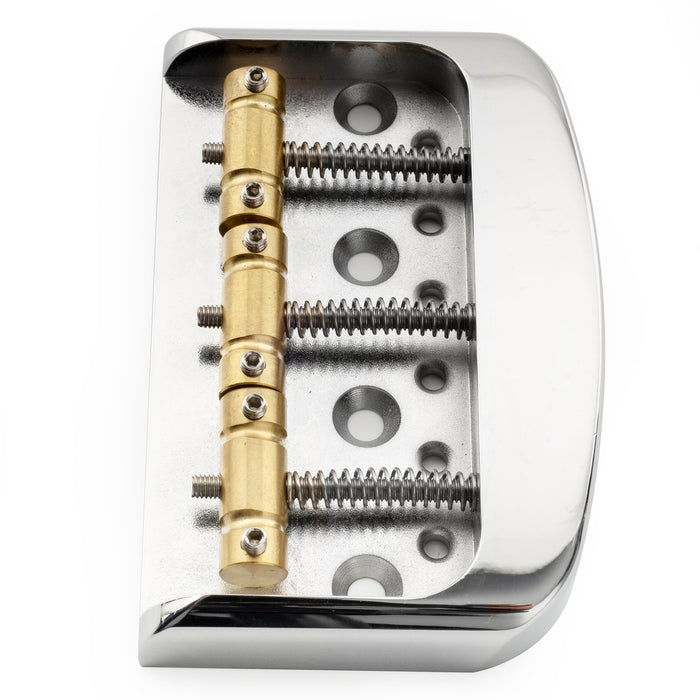 Musiclily Pro 10.8mmピッチ ハーフカット ストリングスルーボディ ソリッドアルミプレート 3連真鍮サドル ヴィンテージスタイルなTeleテレエレキギター用 ブラック