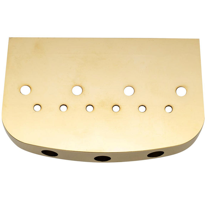 Musiclily Pro 10.8mmピッチ ハーフカット ストリングスルーボディ ソリッドアルミプレート 3連真鍮サドル ヴィンテージスタイルなTeleテレエレキギター用 ブラック