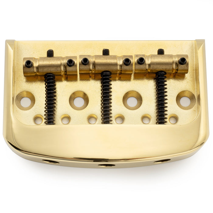 Musiclily Pro 10.8mmピッチ ハーフカット ストリングスルーボディ ソリッドアルミプレート 3連真鍮サドル ヴィンテージスタイルなTeleテレエレキギター用 ブラック