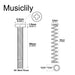 Dimensions of musiclily pro metric m3 40mm steel saddle intonation screw and spring set for imported electric bass bridge mx2948mx2950p