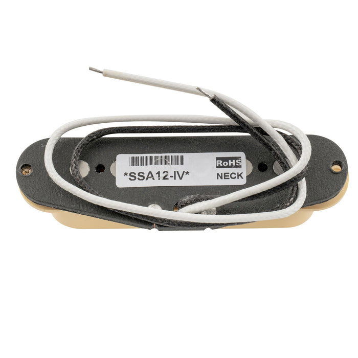 Artec SSA-12 ヴィンテージスタイル スタッガード アルニコ5 シングルコイルネックピックアップ 6.3K Stratストラトエレキギター用 ホワイト