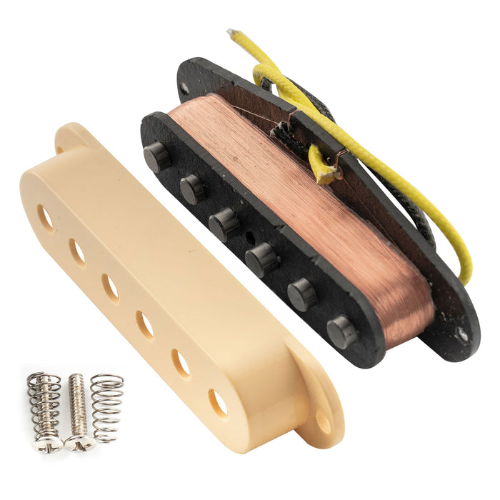 Artec SSA-12R ヴィンテージスタイル スタッガード アルニコ5 逆巻き シングルコイルミドルピックアップ 6.5K Stratストラトエレキギター用 ブラック