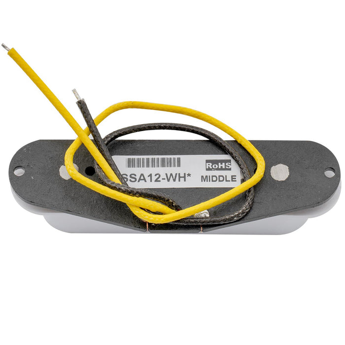 アーテック SSA-12 ヴィンテージスタイル スタッガード アルニコ5 シングルコイル ネックピックアップ 6.3K ストラトタイプ エレキギター用, ホワイト