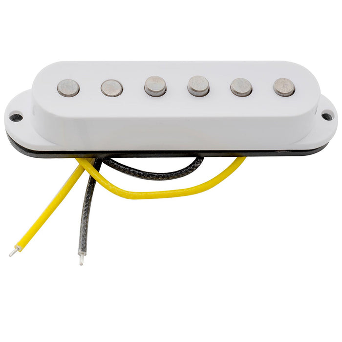 アーテック SSA-12 ヴィンテージスタイル スタッガード アルニコ5 シングルコイル ネックピックアップ 6.3K ストラトタイプ エレキギター用, ホワイト