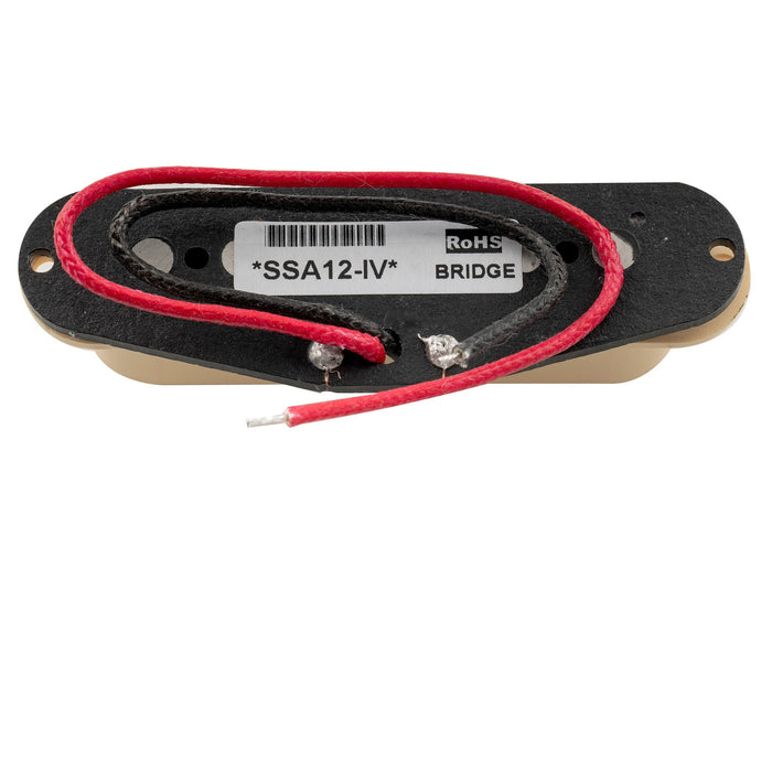 Artec SSA-12 ヴィンテージスタイル スタッガード アルニコ5 シングルコイルブリッジピックアップ 6.5K Stratストラトエレキギター用 ブラック