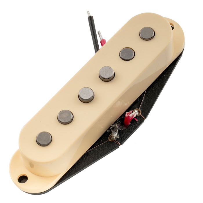 artec ssa 12 vintage style staggered alnico 5 single coil bridge pickup 6 5k for strat style electric guitar mx2957bk, mint ivory color