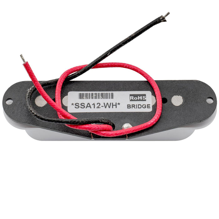 アーテック SSA-12 ヴィンテージスタイル スタッガード アルニコ5 シングルコイル ネックピックアップ 6.3K ストラトタイプ エレキギター用, ホワイト