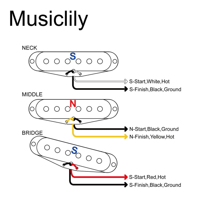 Artec SSA-12 Vintage Style Staggered Single Coil Pickups MX2955 MX2956 MX2957 MX2958 Wiring Diagram