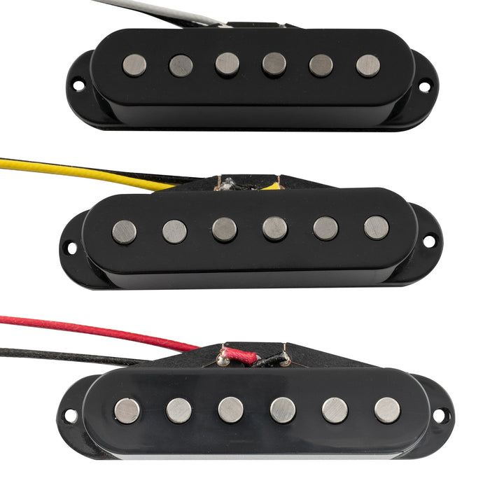 Artec SSA-12 Vintage Style Staggered Alnico 5 Single Coil Neck Middle Bridge Pickups Set for Strat Style Electric Guitar Artec