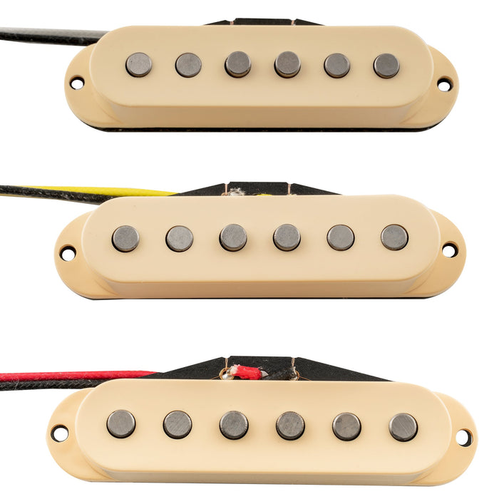 Artec SSA-12 ヴィンテージスタイル スタッガード アルニコ5 シングルコイルピックアップ ネックミドルブリッジセット Stratストラトエレキギター用 ブラック