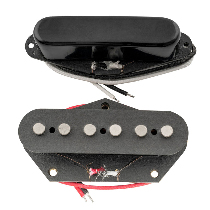 detail of artec tfa40 tra44 alnico 5 standard neck bridge pickups set for tele style electric guitar mx2959bkmx2960bk