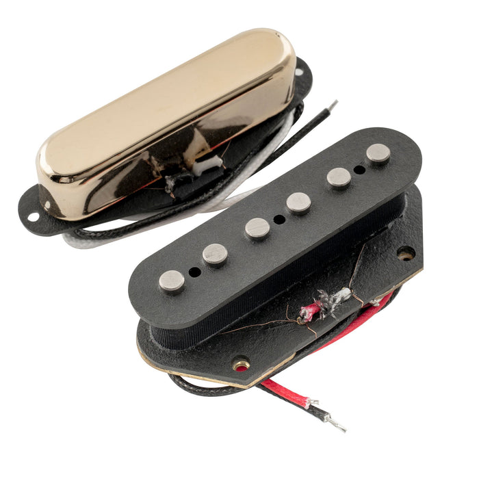 artec tfa40 tra44 alnico 5 standard neck bridge pickups set for tele style electric guitar mx2959bkmx2960bk, gold