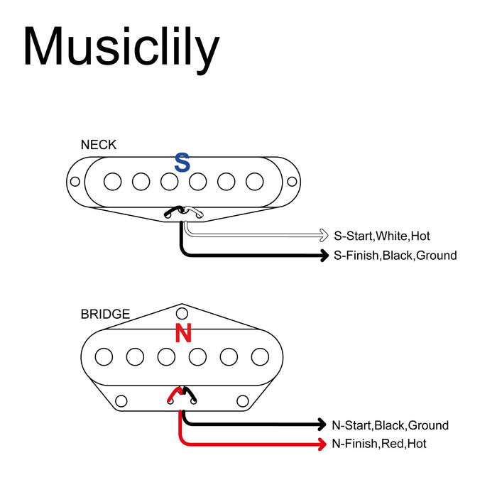 Artec TFA65/TRA65 Big Pole Piece Neck Bridge Pickups MX2961 MX2962 Wiring Diagram