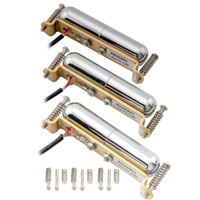 Juego de pastillas Artec LSA70 Alnico 5 Lipstick Style de bobina simple, mástil, puente medio para guitarra eléctrica estilo Strat