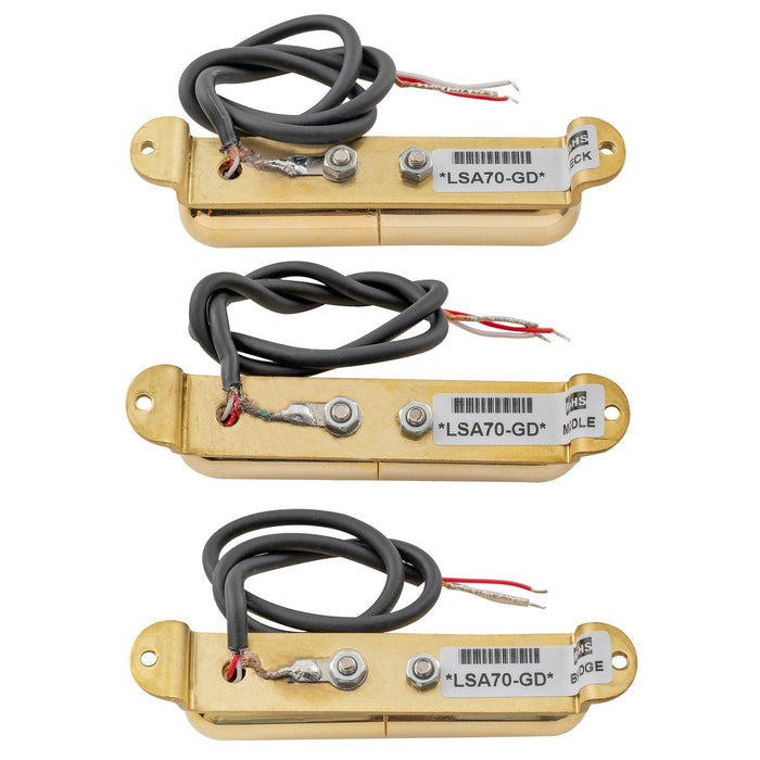 Juego de pastillas Artec LSA70 Alnico 5 Lipstick Style de bobina simple, mástil, puente medio para guitarra eléctrica estilo Strat