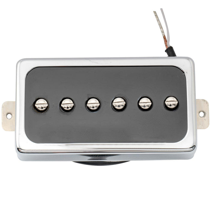 detail of artec sha66 alnico 5 splendor p90 style humbucker sized single coil neck pickup 8k for lp style electric guitar mx2969cr