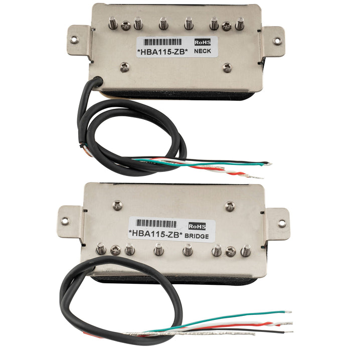 artec hba115 alnico 5 uncovered standard humbucker electric guitar neck bridge pickups set mx2973bkmx2974bk, Zebra
