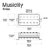 Dimensions of artec hba115 alnico 5 uncovered standard humbucker electric guitar bridge pickup 16 8k mx2974bk