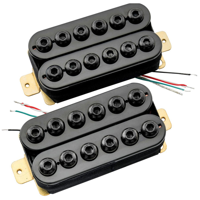 artec hivb invader style uncovered adjustable hexagonal poles ceramic humbucker electric guitar neck bridge pickups set mx2979bkmx2980bk