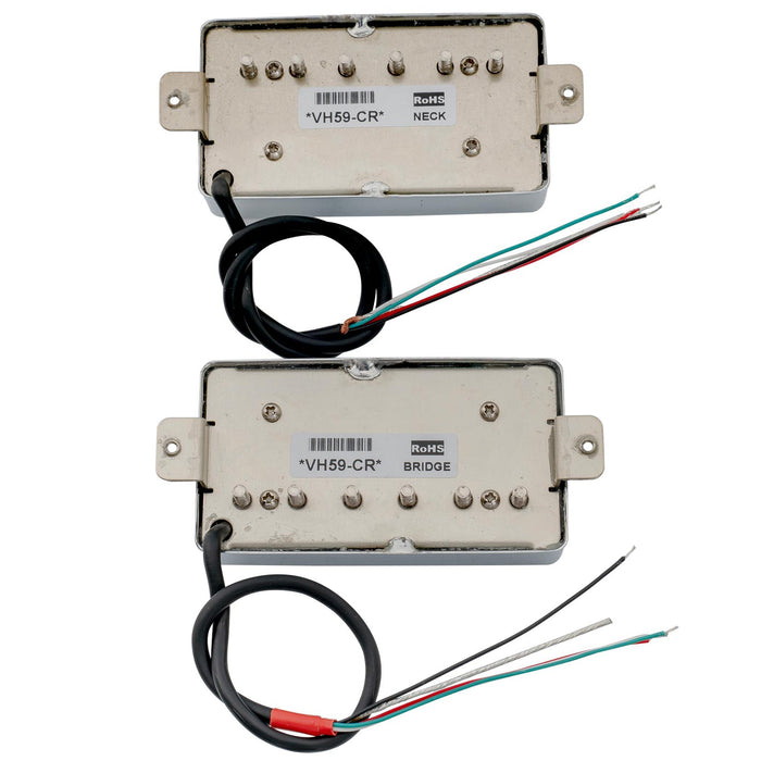 detail of artec vh59a vintage tone covered alnico 5 humbucker neck bridge pickups set for lp style electric guitar mx2981crmx2982cr