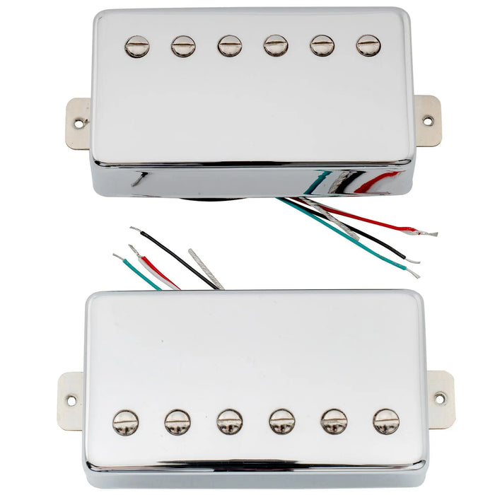 detail of artec vh59a vintage tone covered alnico 5 humbucker neck bridge pickups set for lp style electric guitar mx2981crmx2982cr