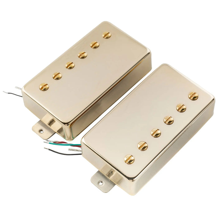 artec vh59a vintage tone covered alnico 5 humbucker neck bridge pickups set for lp style electric guitar mx2981crmx2982cr, gold