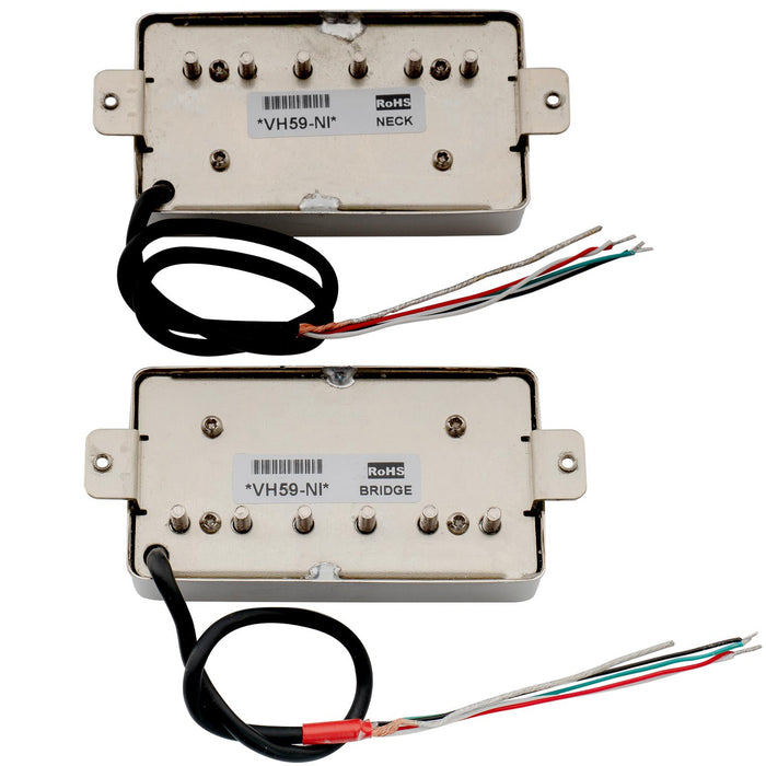 Artec VH59A ヴィンテージトーン カバード アルニコ5 ハムバッカーピックアップ ネックブリッジセット LPエレキギター用 クローム