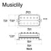 Dimensions of artec vh rock a alnico 5 uncovered humbucker electric guitar neck pickup 8 6k mx2983bk