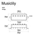 Dimensions of artec mla97 alnico 5 covered mini humbucker electric guitar neck bridge pickups set mx2995crmx2996cr