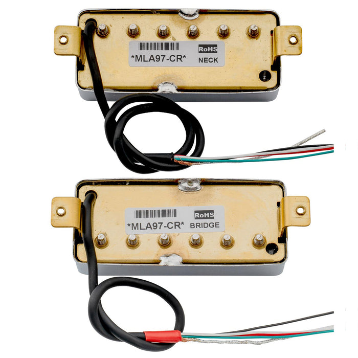 Part of artec mla97 alnico 5 covered mini humbucker electric guitar neck bridge pickups set mx2995crmx2996cr