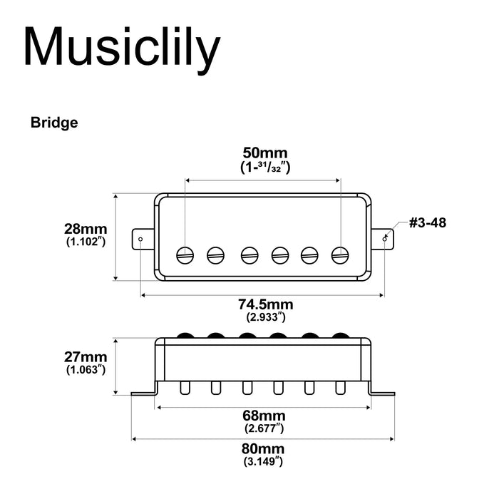 Mini Humbucker Routing Dimensions Artec MLA97 Alnico 5 Mini Humbucker Electric Guitar Bridge Pickup 10K ...