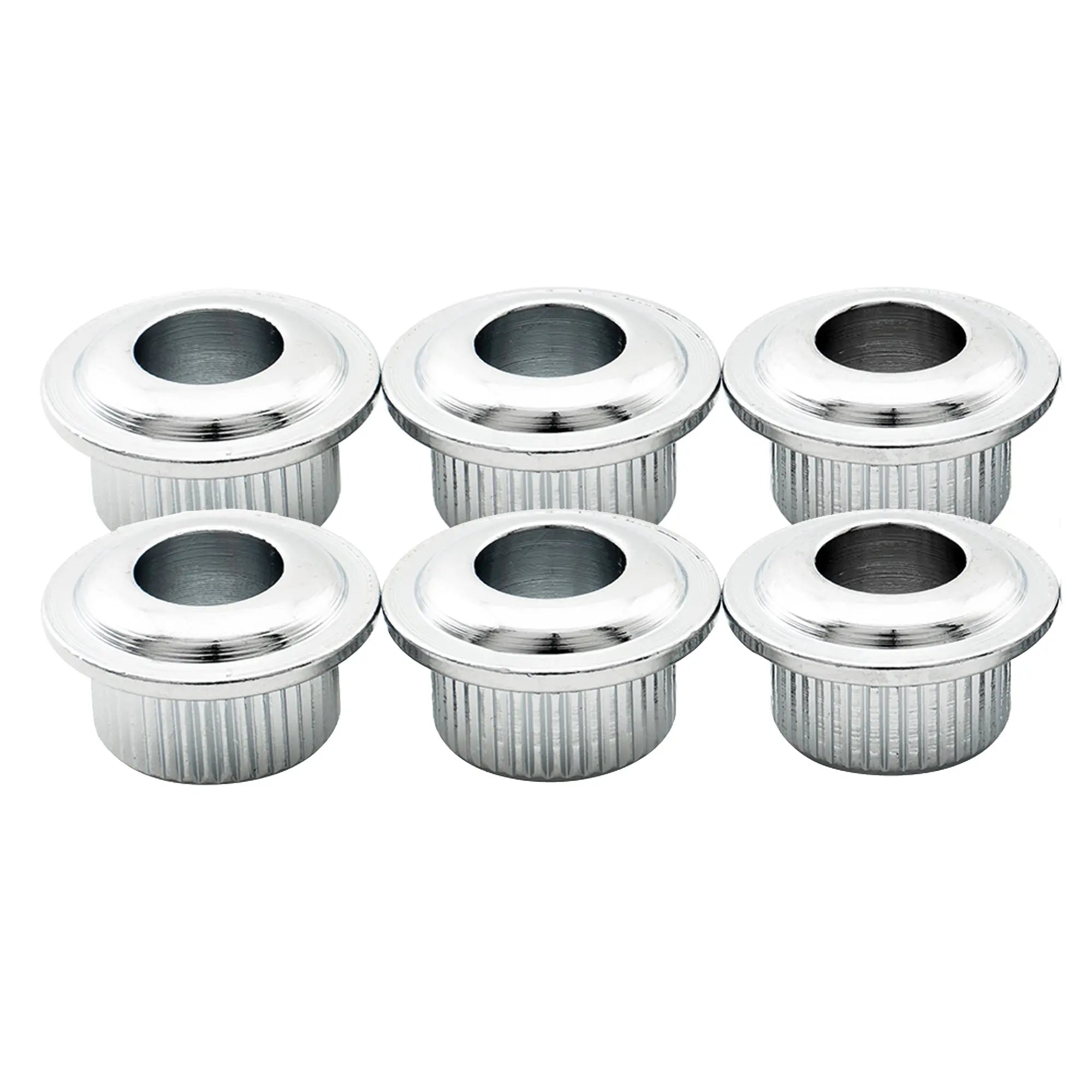 musiclily pro 6mm to 10mm vintage to modern sized guitar tuner conversion bushings tuning pegs adapter ferrules mx3021 6p, chrome