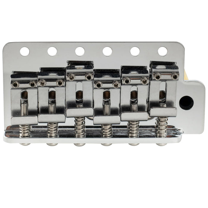 musiclily ultra 56mm2 7 32 inch american vintage style 6 screw st tremolo bridge with steel bent saddles 42mm solid brass block push in arm for strat style electric guitar mx3022bp, nickel