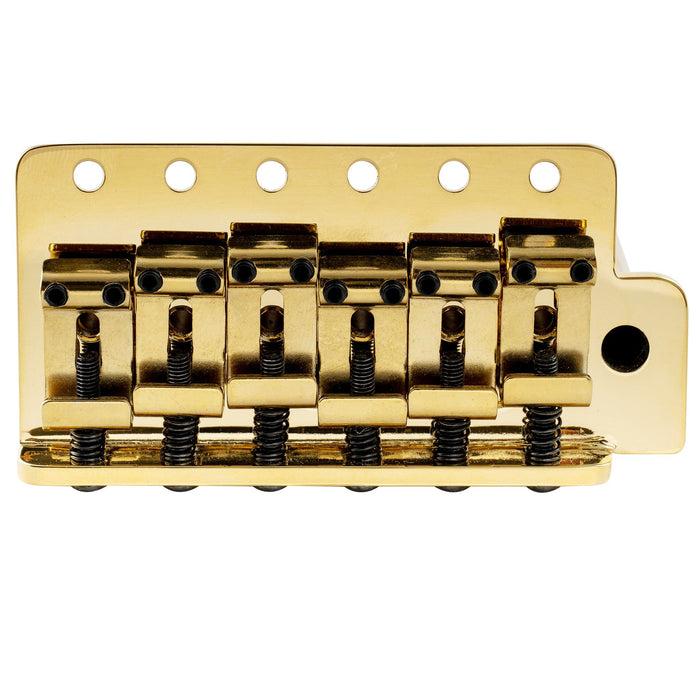 Musiclily Ultra 11.2mmピッチ 6点支持 アメリカンヴィンテージ トレモロユニット ブリッジ 鋼製プレスサドル 42mmソリッド真鍮ブロック 押し込み式アーム STストラトStratエレキギター用 ブラック