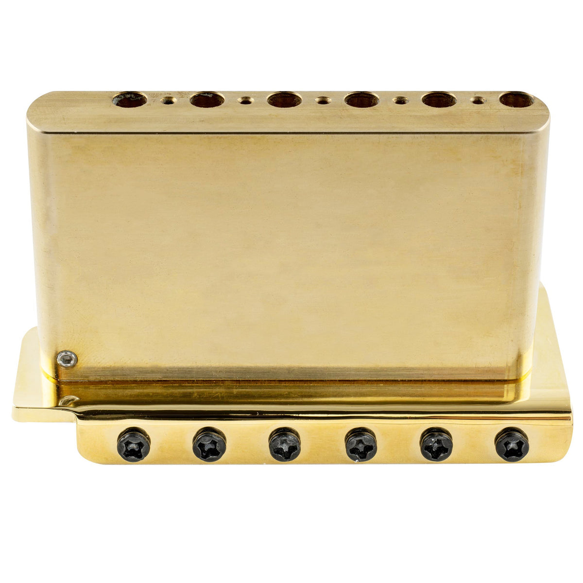 Musiclily Ultra BV018 56mm(2-7/32 Zoll) Amerikanische Vintage-Style 6-Schrauben ST Tremolobrücke mit Stahl gebogenen Sätteln 42mm massives Messingblock Push-In Arm für Strat-Style E-Gitarre