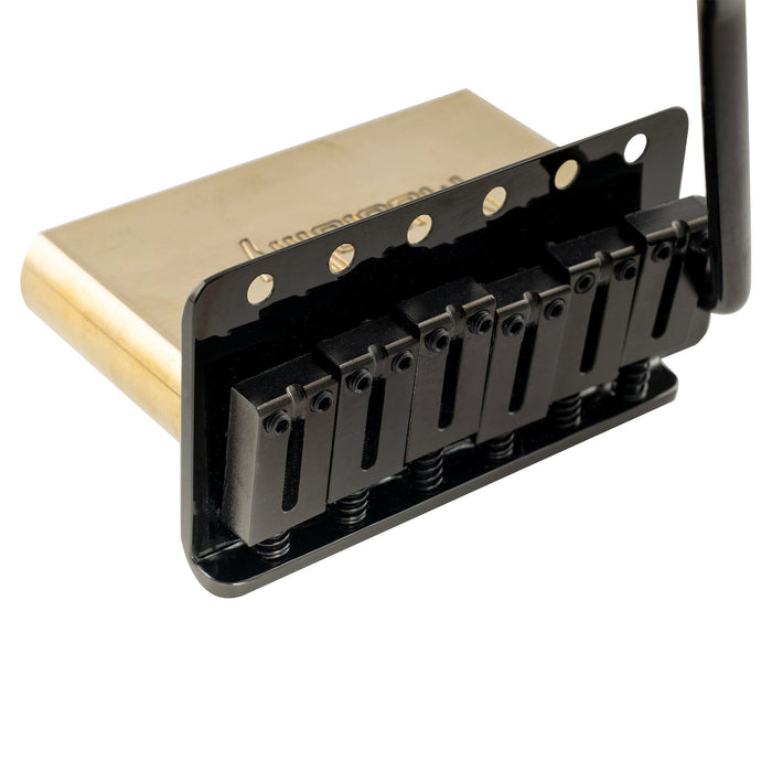musiclily ultra 56mm2 7 32 inch american vintage style 6 screw st tremolo bridge with modern brass saddles 42mm solid brass block push in arm for strat style electric guitar mx3022p details